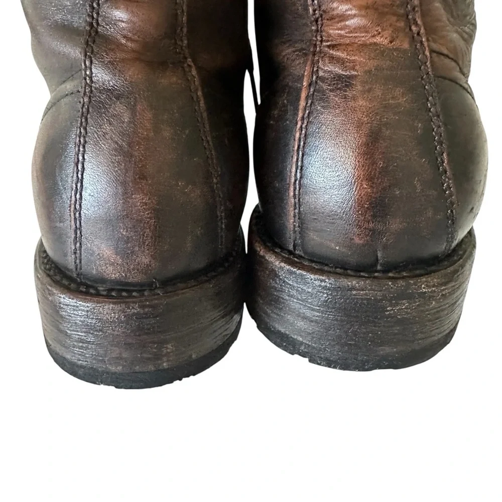 Freebirds Pendleton Brown Leather Lace Up Boots Size 14